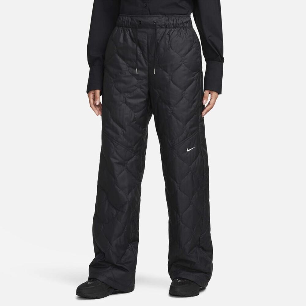 Women's High-Waisted Open-Hem Quilted Trousers
